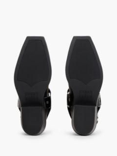 Leather Strap Buckle Western Boots — Black 5