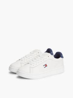 Contrast Heel Leather Archive Court Trainers — Multi 2