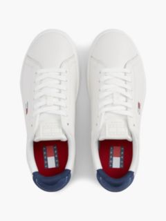 Contrast Heel Leather Archive Court Trainers — Multi 3
