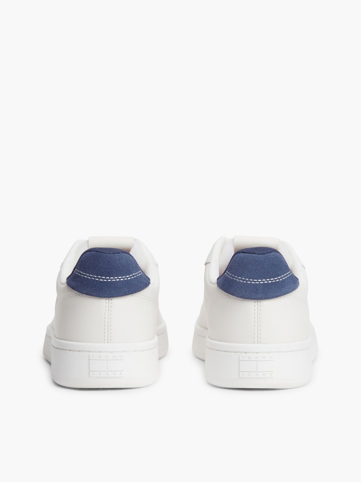 Contrast Heel Leather Archive Court Trainers — Multi