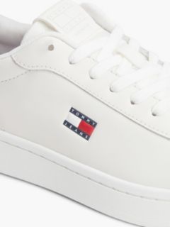 Contrast Heel Leather Archive Court Trainers — Multi 6