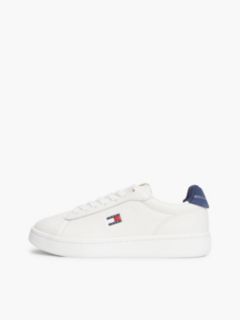 Contrast Heel Leather Archive Court Trainers — Multi 7