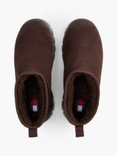 Suede Warm Lined Platform Ankle Boots — Brown 3