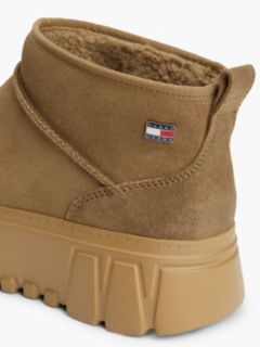 Suede Warm Lined Platform Ankle Boots — Brown 6