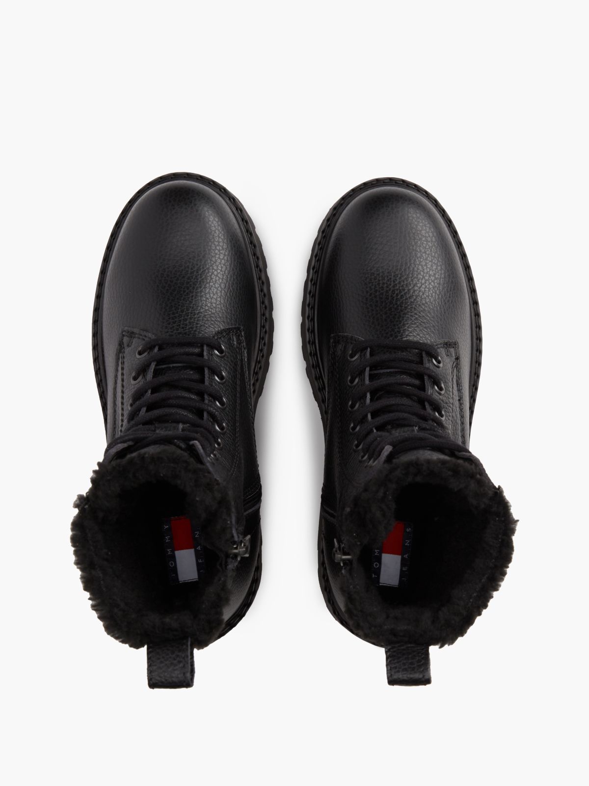 Archive Leather Warm Lined Platform Lace-Up Boots — Black