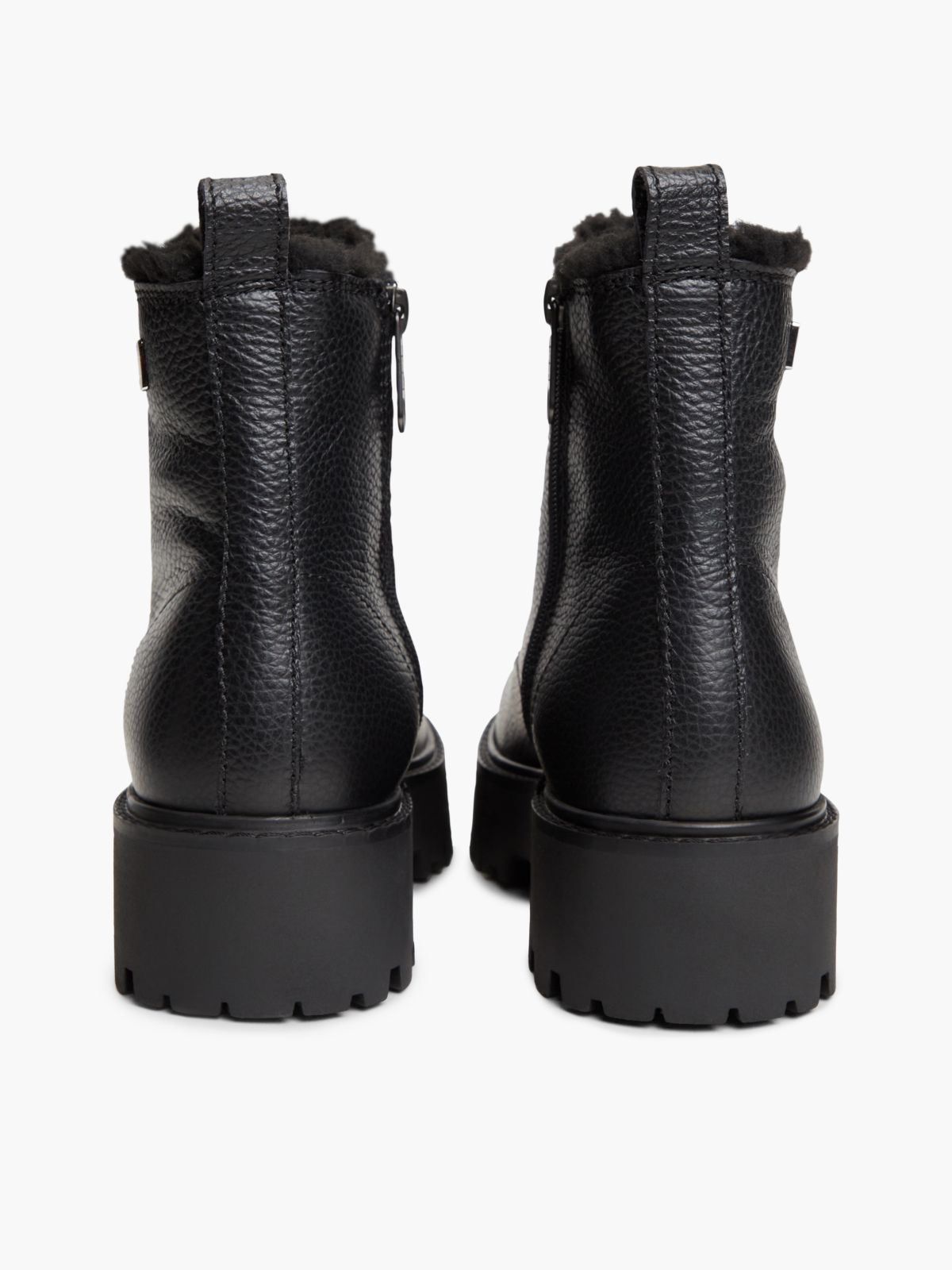 Archive Leather Warm Lined Platform Lace-Up Boots — Black