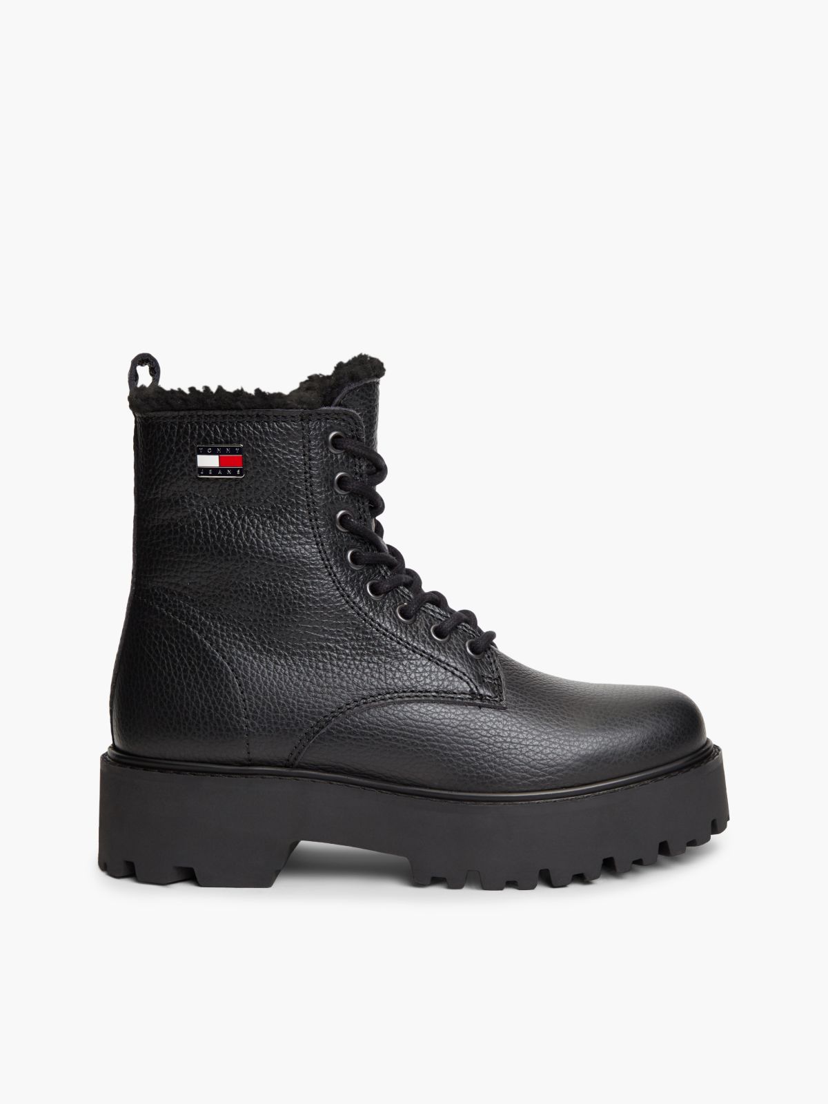 Archive Leather Warm Lined Platform Lace-Up Boots — Black