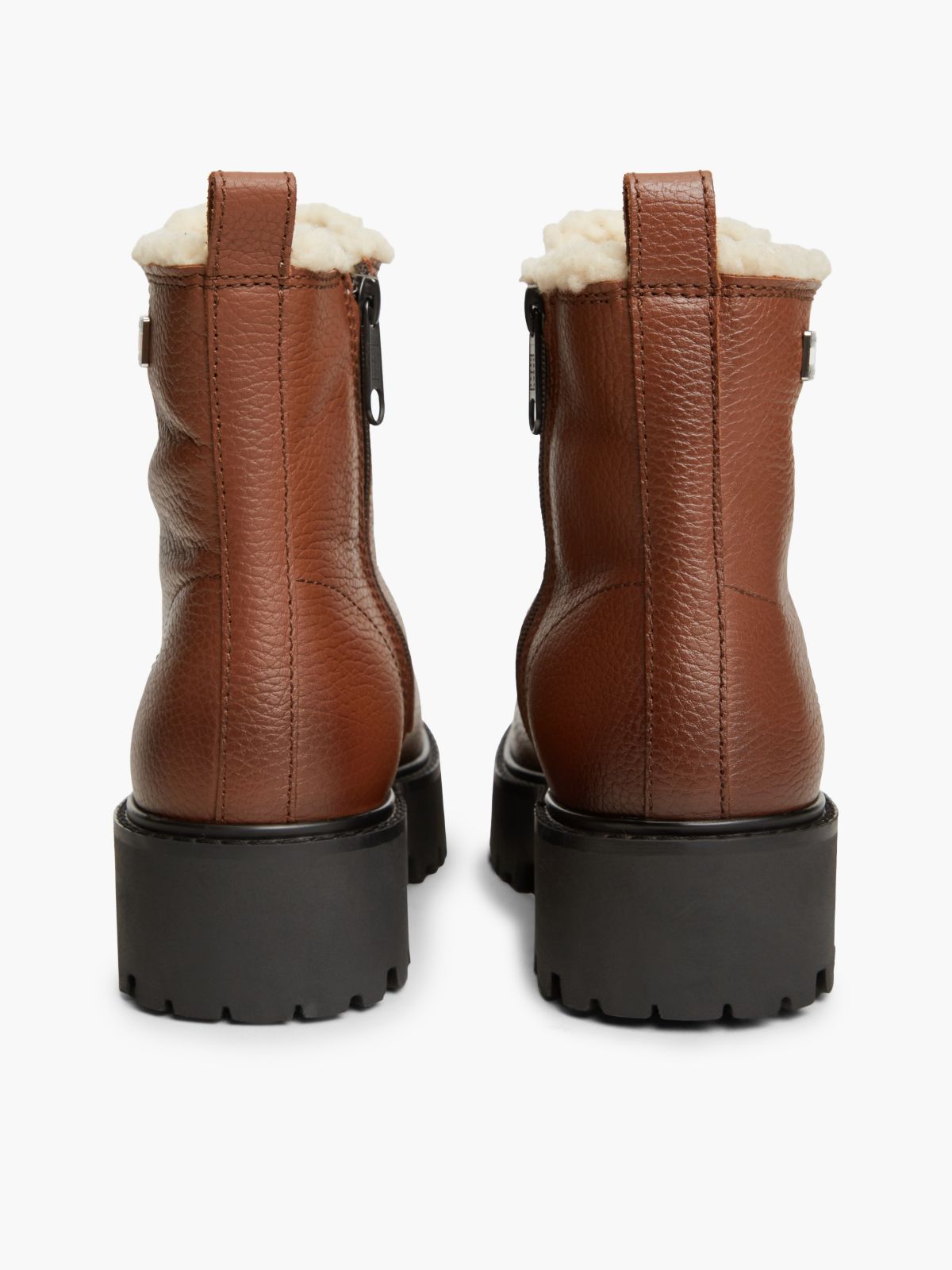 Archive Leather Warm Lined Platform Lace-Up Boots — Brown