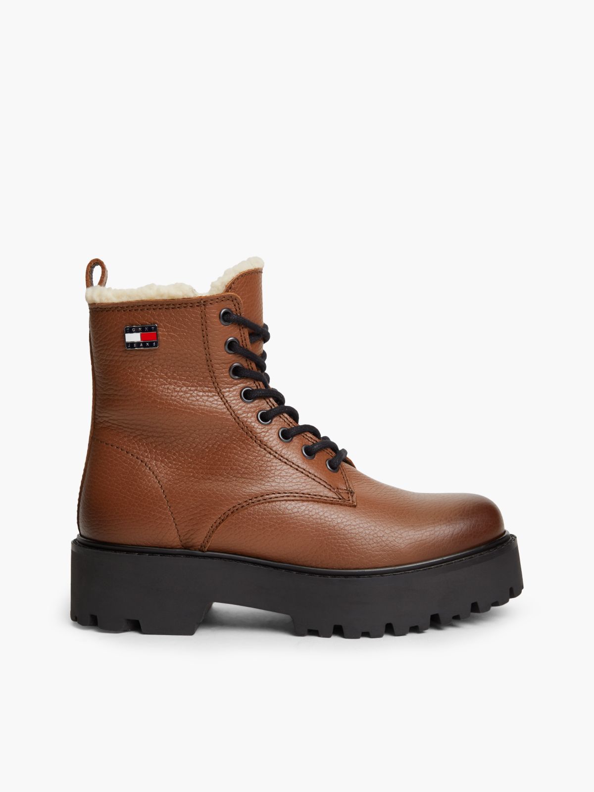 Archive Leather Warm Lined Platform Lace-Up Boots — Brown