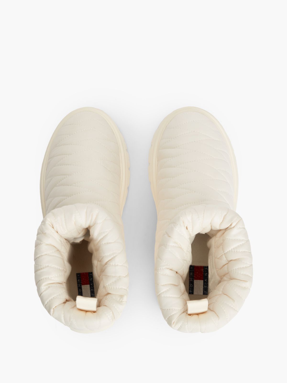Warm Lined Quilted Snow Boots — Beige