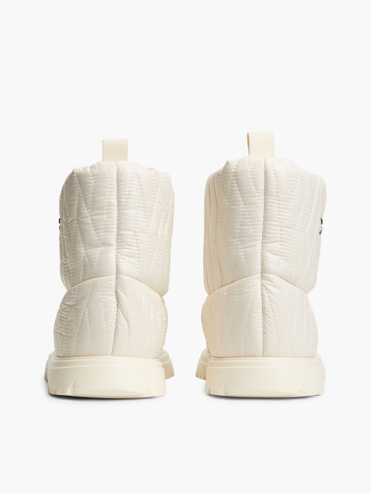 Warm Lined Quilted Snow Boots — Beige