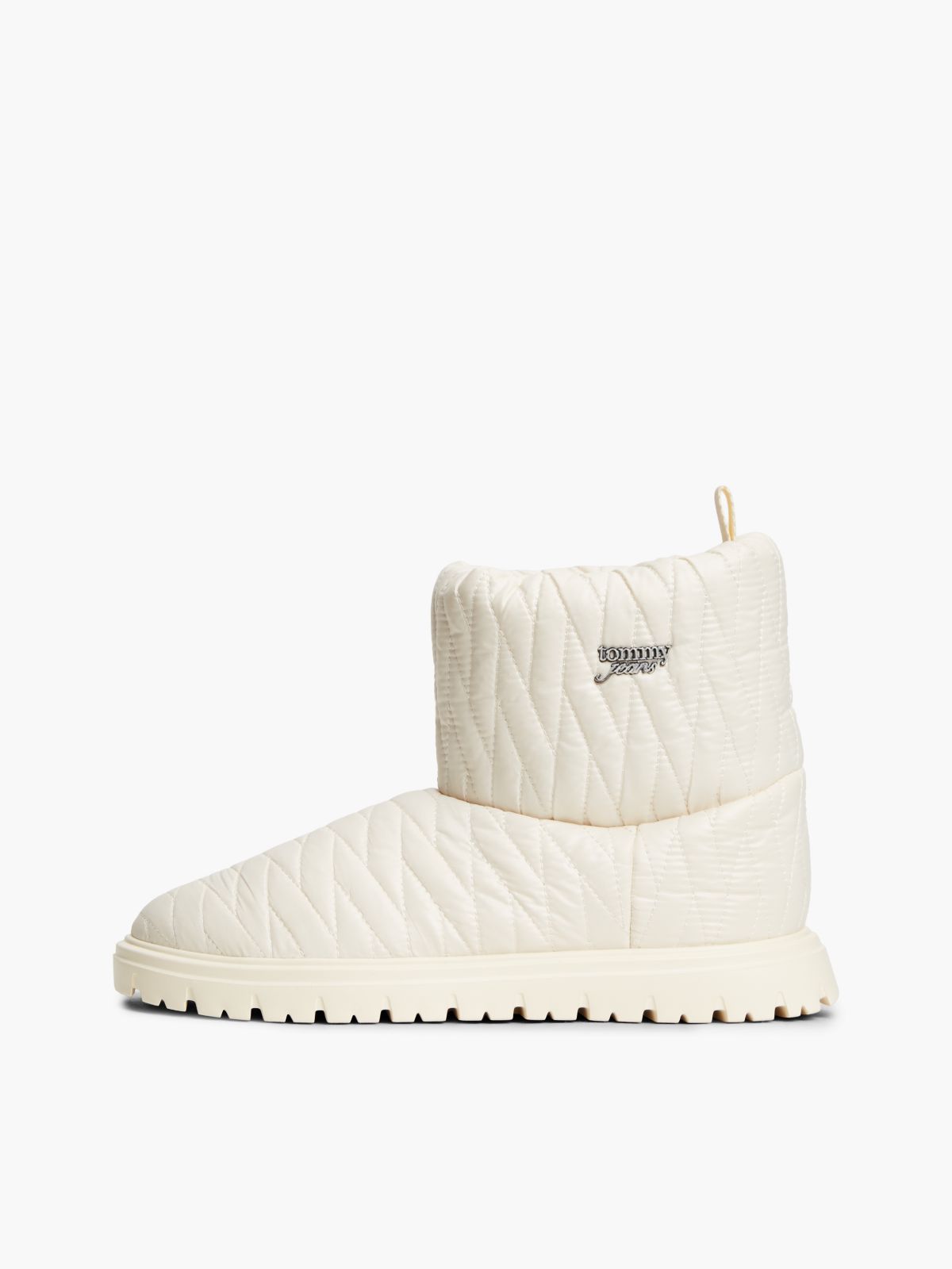 Warm Lined Quilted Snow Boots — Beige