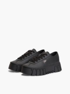 Logo Platform Trainers With Leather — Black 2