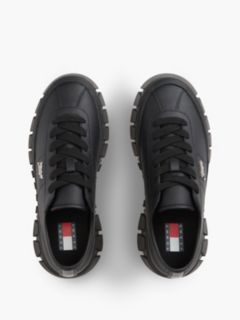 Logo Platform Trainers With Leather — Black 3