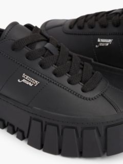 Logo Platform Trainers With Leather — Black 6