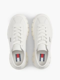 Logo Platform Trainers With Leather — White 3
