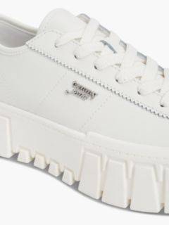 Logo Platform Trainers With Leather — White 6