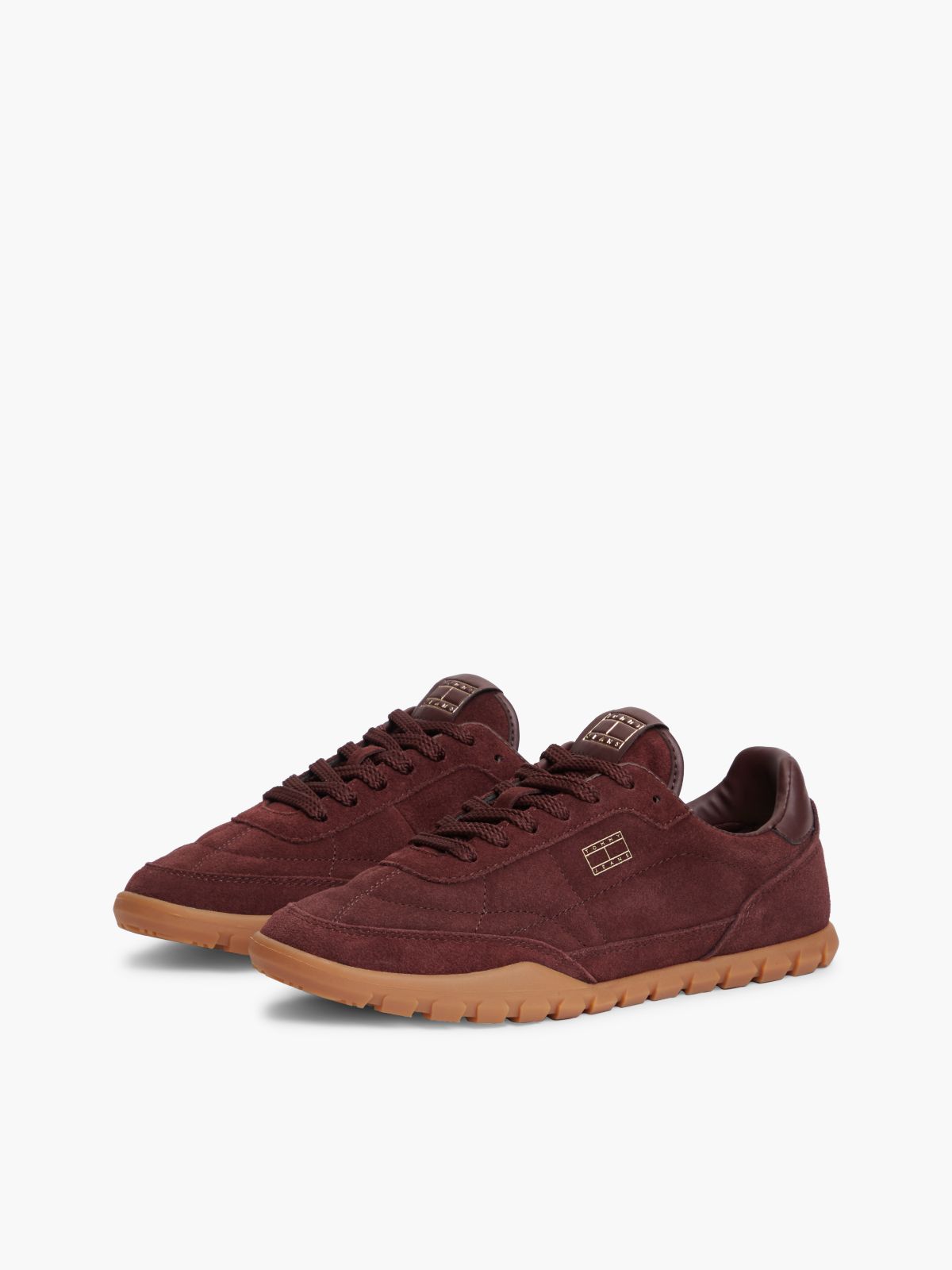 Suede Cleat Low Profile Trainers — Brown