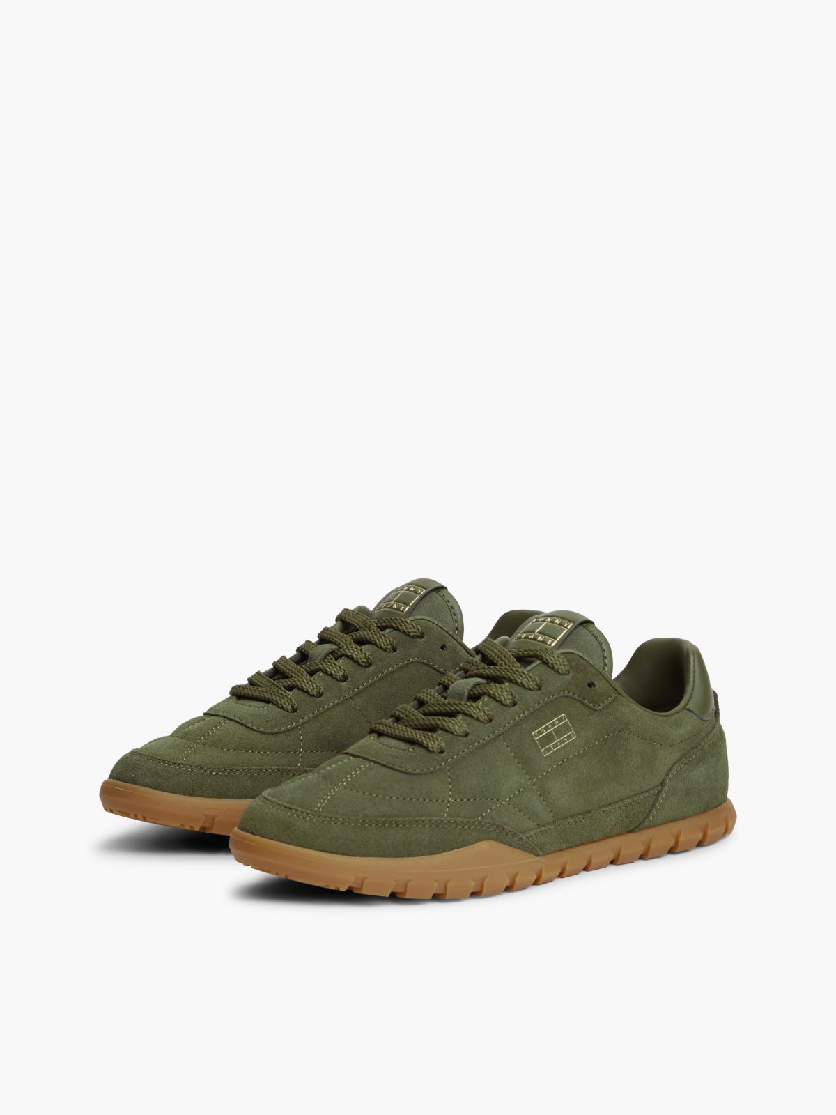 Suede Cleat Low Profile Trainers — Green