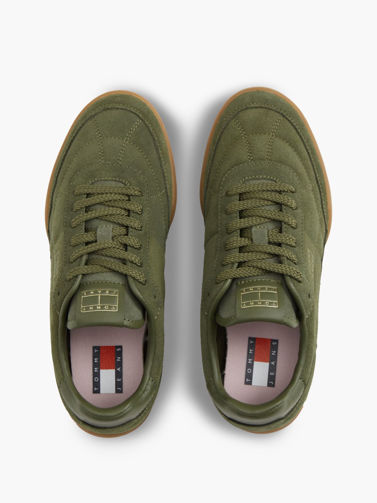 Suede Cleat Low Profile Trainers — Green