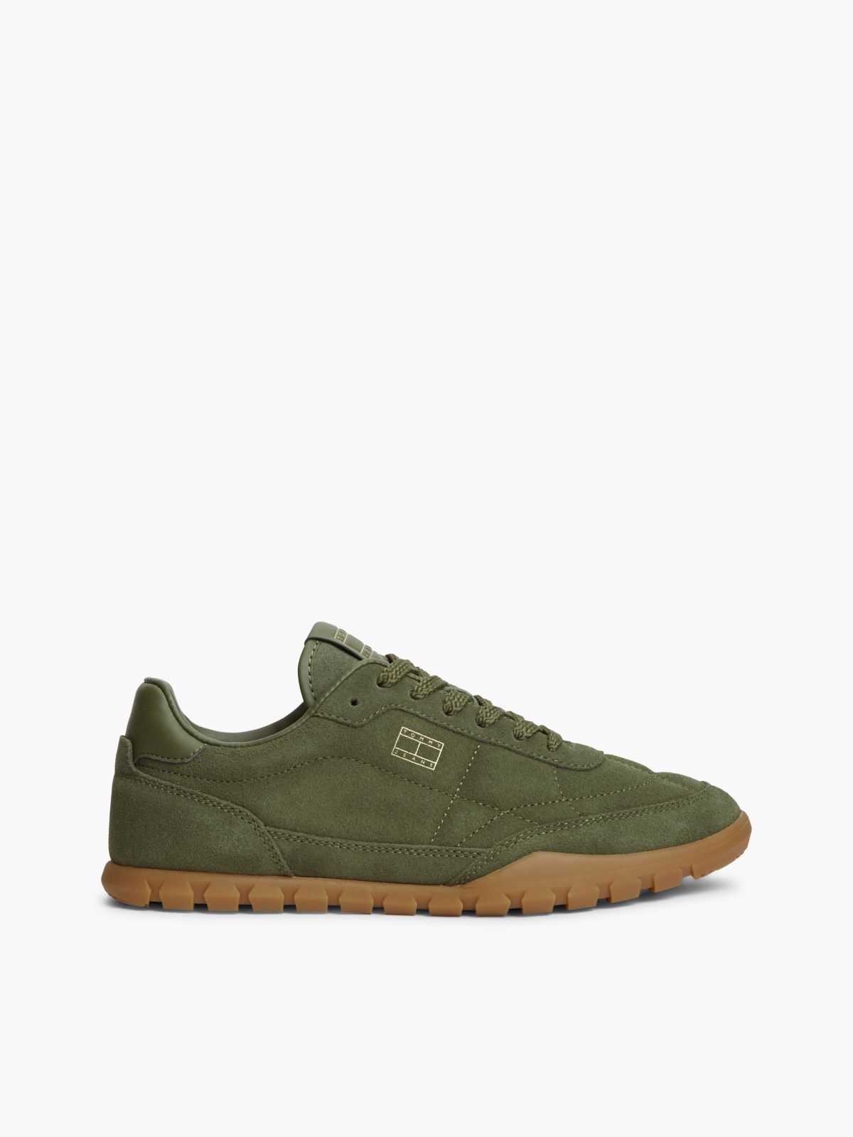 Suede Cleat Low Profile Trainers — Green