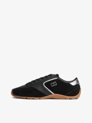 sneakers running archive in pelle scamosciata nero da donne tommy jeans