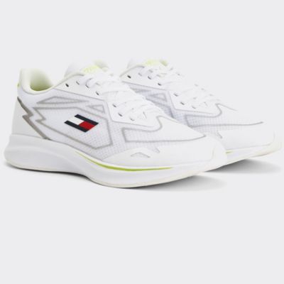 chunky mixed texture trainers