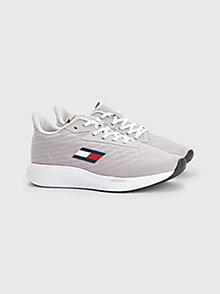 grey sport jacquard runner trainers for women tommy hilfiger