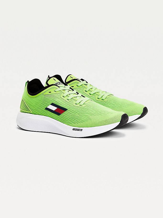 green sport jacquard trainers for men tommy hilfiger