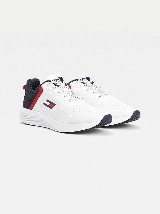 white sport signature detail trainers for men tommy hilfiger