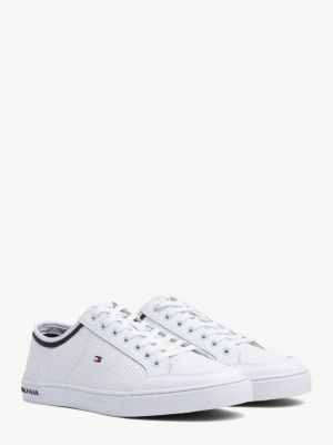 tommy hilfiger leather shoes white