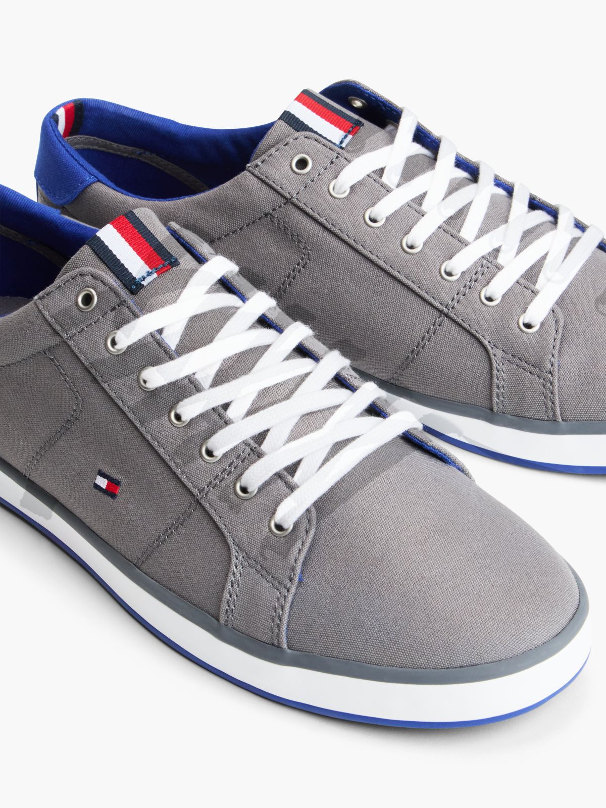 Canvas Lace Up Trainers — Grey