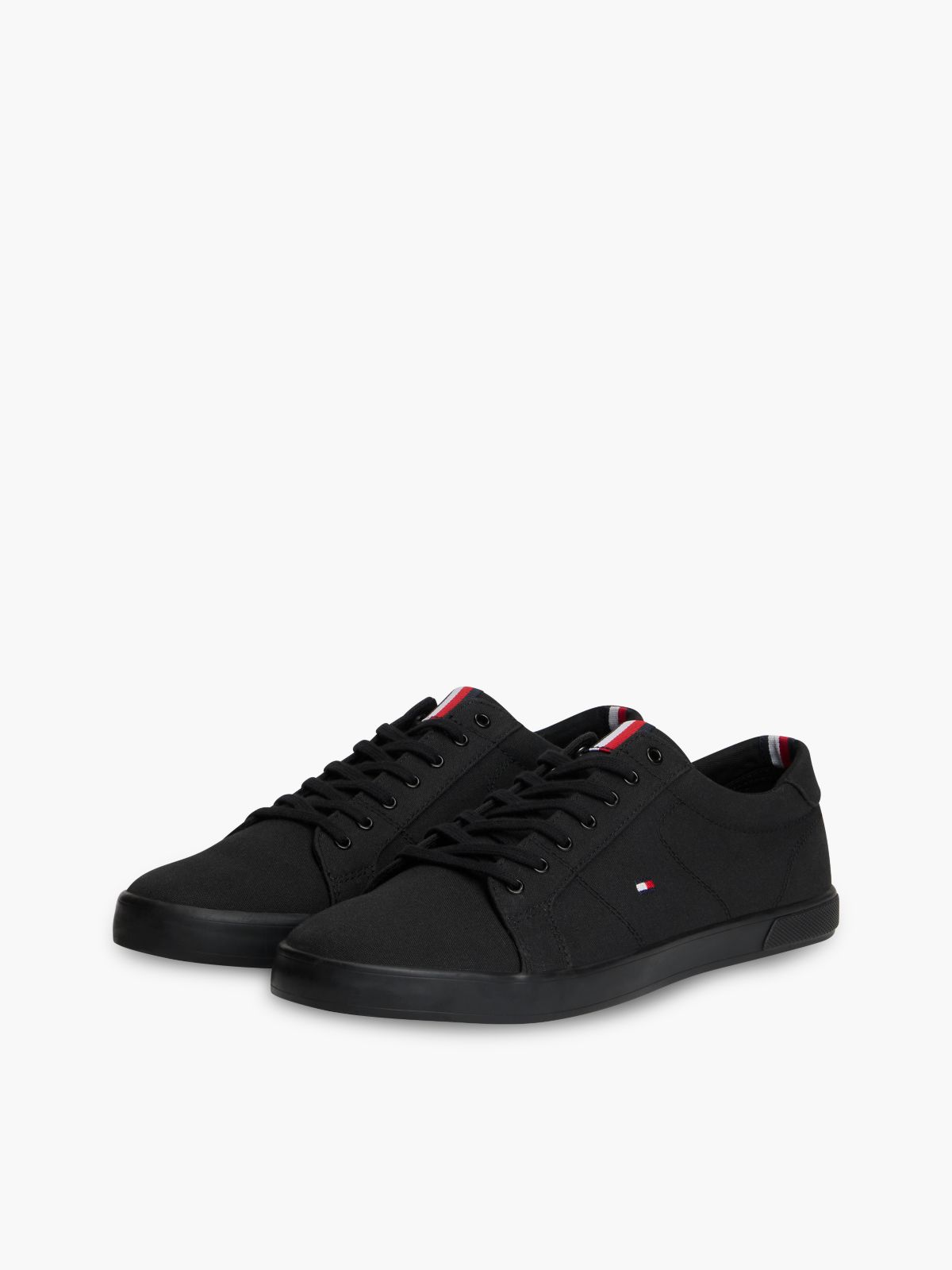 Canvas Lace Up Trainers — Black