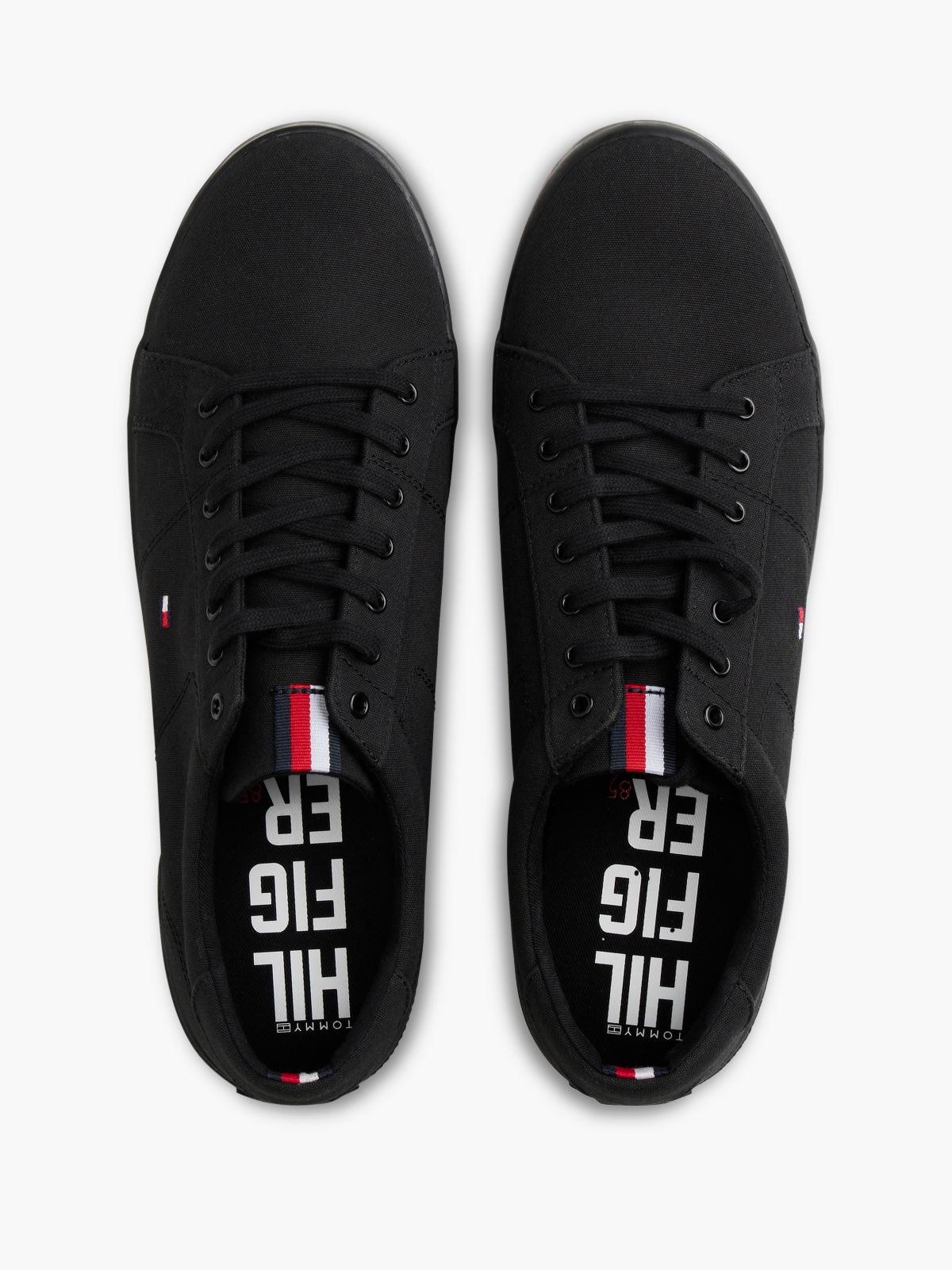 Canvas Lace Up Trainers — Black