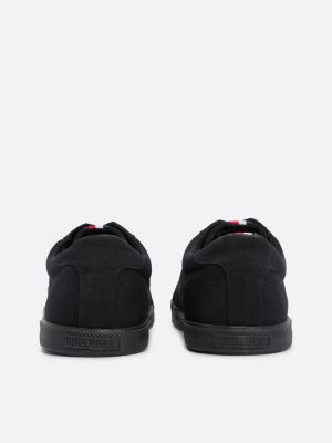 Canvas Lace Up Trainers Black Tommy Hilfiger