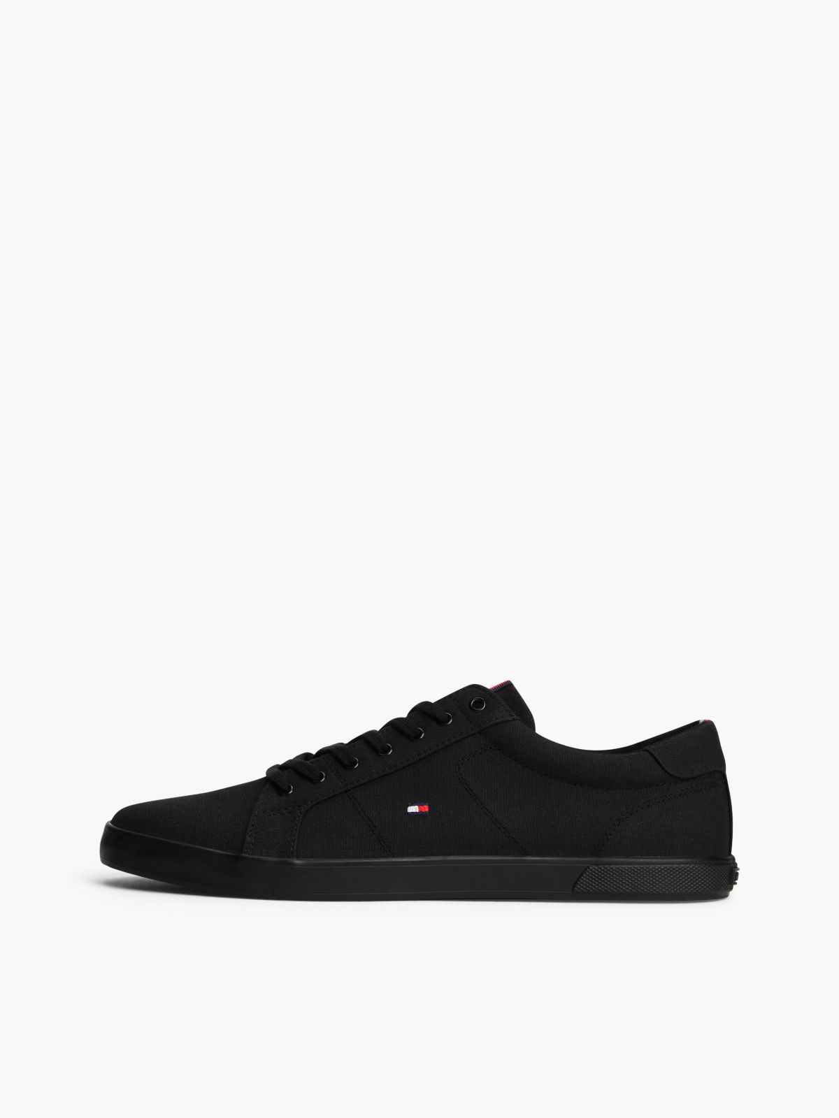 Canvas Lace Up Trainers — Black
