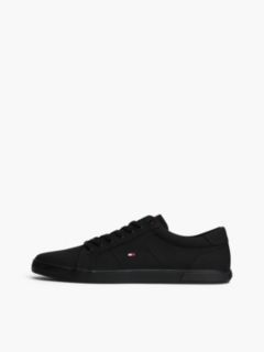 Canvas Lace Up Trainers — Black 7