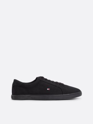 baskets à lacets en toile black pour hommes tommy hilfiger