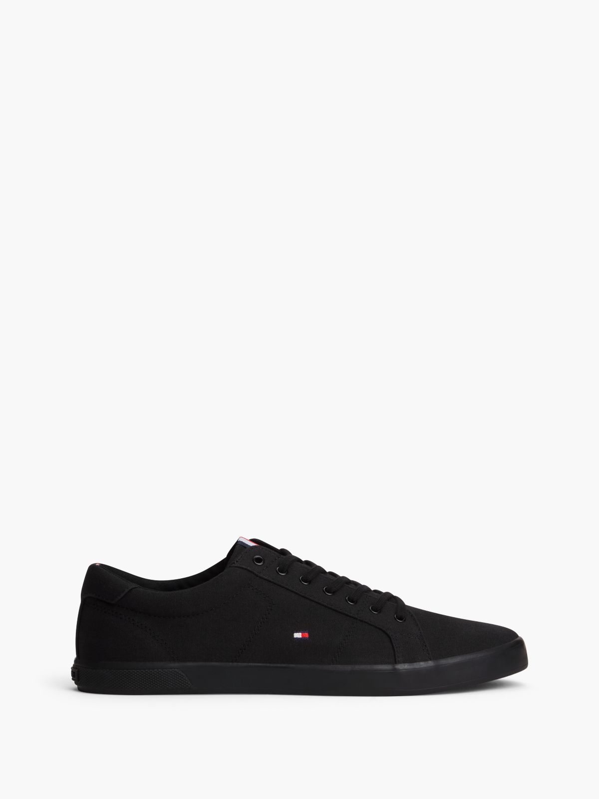 Canvas Lace Up Trainers — Black