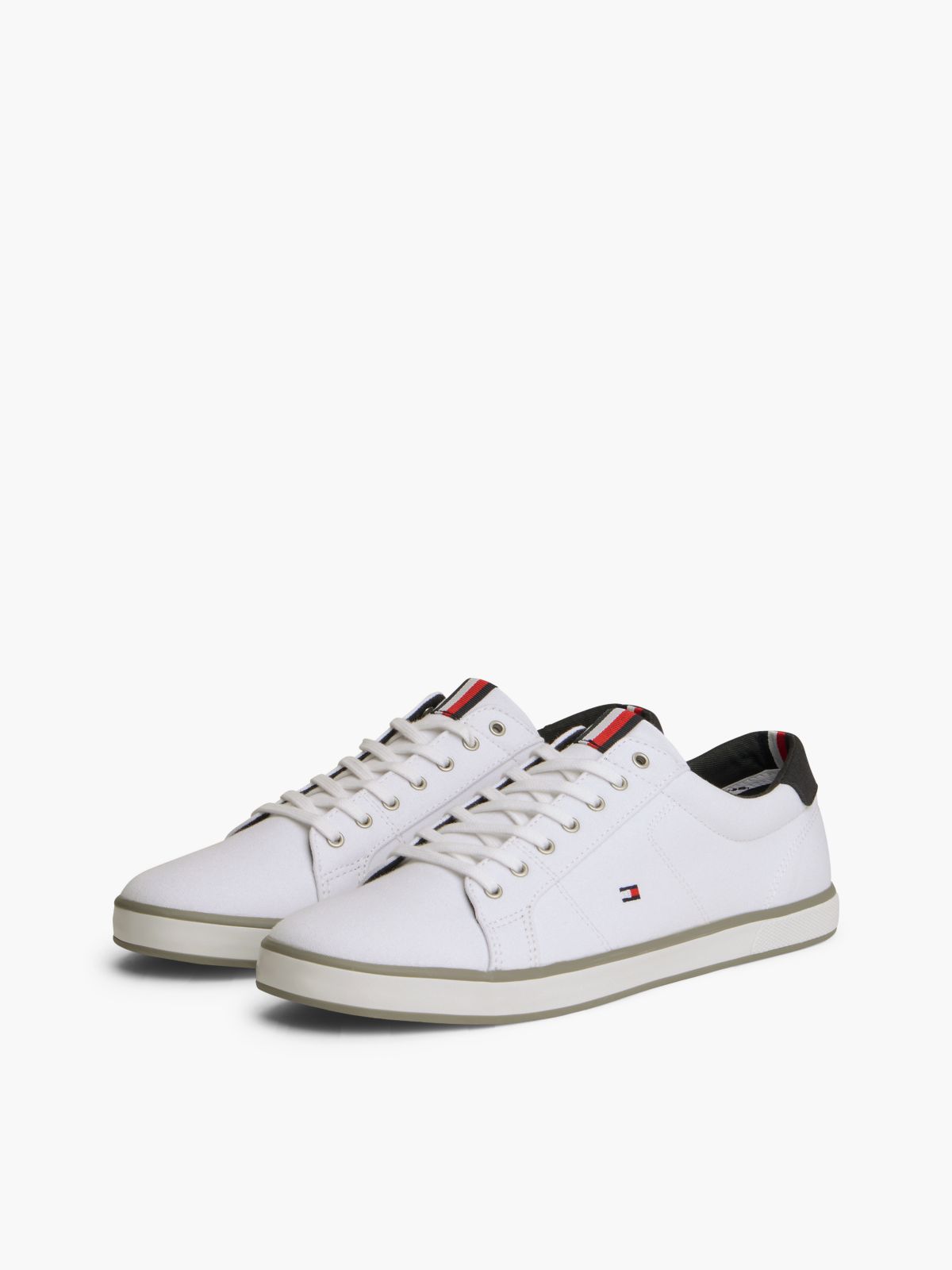 Canvas Lace Up Trainers — White