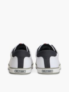 Canvas Lace Up Trainers — White 4