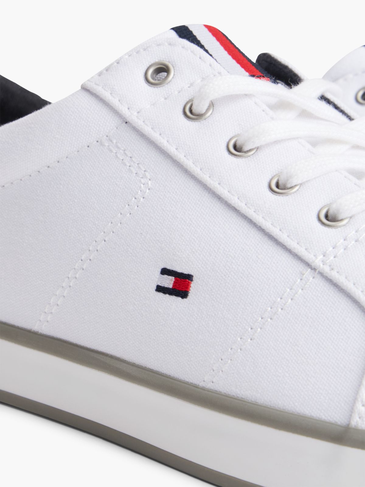Canvas Lace Up Trainers — White