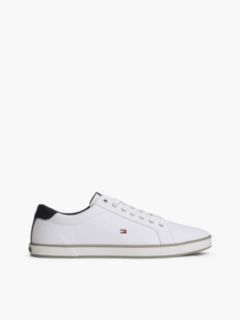 Canvas Lace Up Trainers — White 1