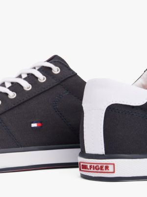 Baskets a lacets en toile Bleu Tommy Hilfiger