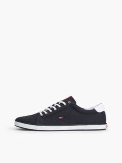 Canvas Lace Up Trainers — Blue 7