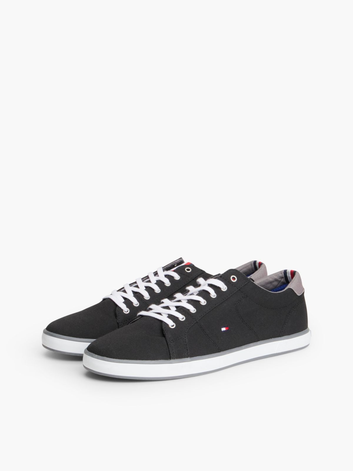 Canvas Lace Up Trainers — Black