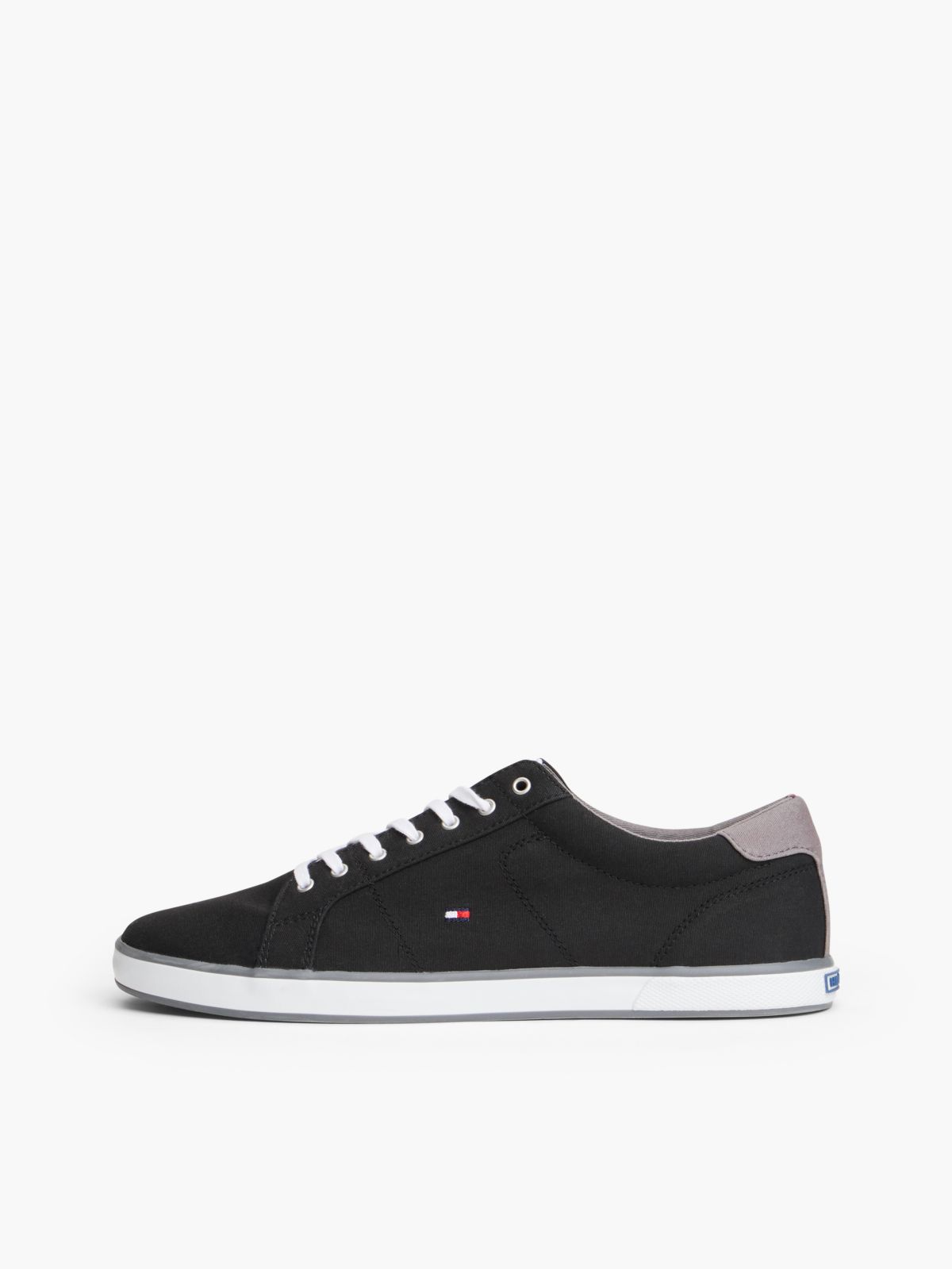Canvas Lace Up Trainers — Black