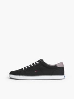 Canvas Lace Up Trainers — Black 7