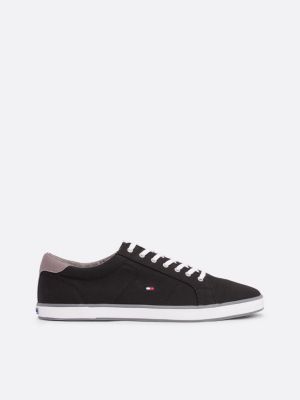 baskets à lacets en toile black pour hommes tommy hilfiger