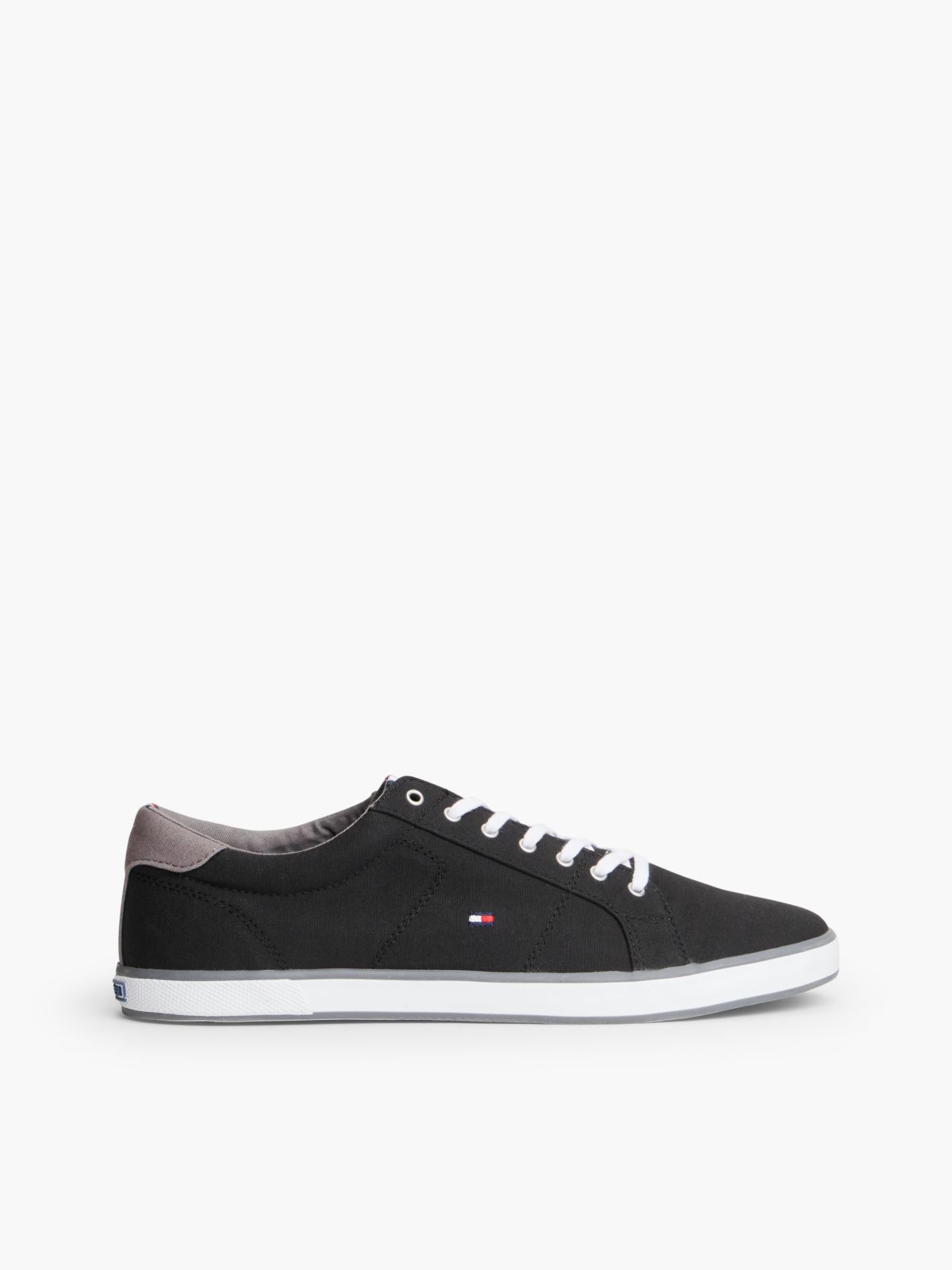 Canvas Lace Up Trainers — Black